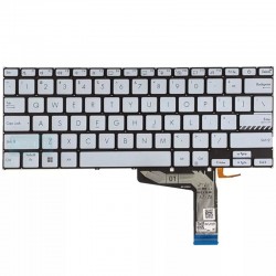 Tastatura Laptop, Asus, VivoBook 14X X1403, X1403V, X1403VA, X1403Z, X1403ZA, iluminata, argintie, layout US