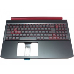 Carcasa superioara cu tastatura Laptop Gaming, Acer, Nitro 5 AN515-54, pentru GTX1050, GTX1650, 6B.Q5AN2.001, AM2K1000500, iluminata, rosie, layout US