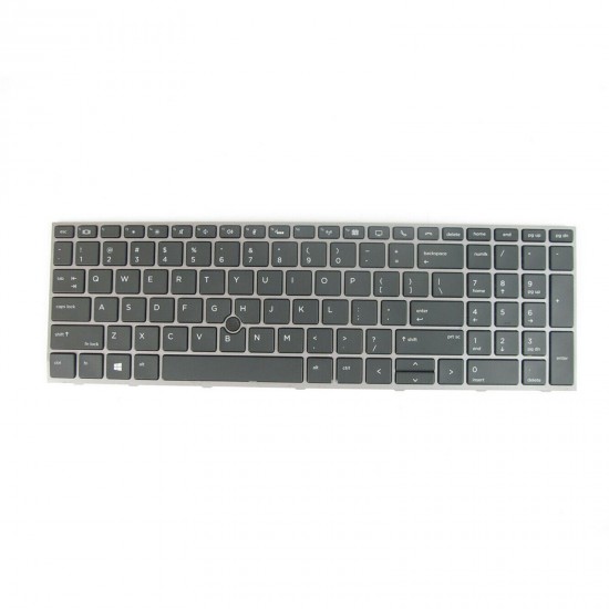 Tastatura Laptop, HP, Zbook 15 G5, iluminata, cu mouse pointer, layout US