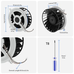 Cooler PS5, consola Sony PlayStation 5, 12047GA-12M-WB-01, KSB1212HGG4E, 23 blade, 12V, 2.15A