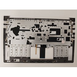 Carcasa superioara cu tastatura palmrest Laptop, Asus, VivoBook S14 S433E, S433EA, S433EQ, S433F, S433FA, S433FL, 90NB0Q01-R31UA0, 90NB0Q01-R31US, 39XKSTAJNJ0, X421FA-8R, iluminata, argintie, layout US