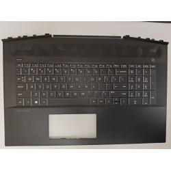Carcasa superioara cu tastatura palmrest Laptop Gaming, HP, Pavilion 17-CD, 17T-CD, TPN-C142, AP2K9000300, L56889-001, L65250-001, iluminata, layout US