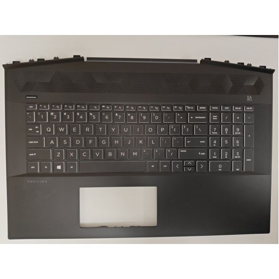 Carcasa superioara cu tastatura palmrest Laptop Gaming, HP, Pavilion 17-CD, 17T-CD, TPN-C142, AP2K9000300, L56889-001, L65250-001, iluminata, layout US