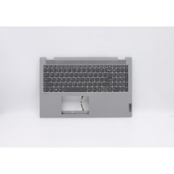 Carcasa superioara cu tastatura palmrest Laptop, Lenovo, Flex 5-15ALC05 Type 82HV, 5CB0Y85684, 4600K1130001, Platinum Grey, iluminata, layout US