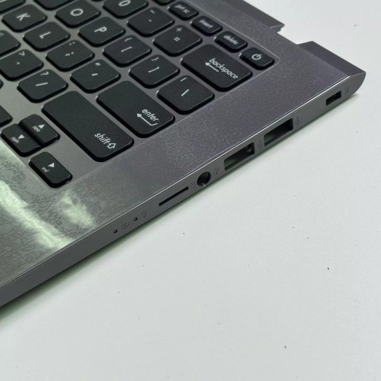 Carcasa superioara cu tastatura palmrest Laptop, Asus, VivoBook 14 X409B, X409BA, X409D, X409DA, X409DJ, X409DL, X409F, X409FA, X409FB, X409M, X409MA, X409U, X409UA, X409UB, X409UJ, 90NB0Q22-R30US0, 39XKPTAJN00, gri, layout US