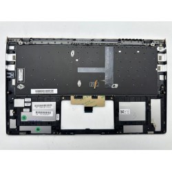 Carcasa superioara cu tastatura palmrest Laptop, Asus, ZenBook 14 UX433F, UX433FA, UX433FN, UX433FAC, 90NB0JQ4-R32UI0, 90NB0JQ4-R32UA, 90NB0JQ4-R32US, UX433FN-2S, 13N1-60A0H31, iluminata, argintie, layout US