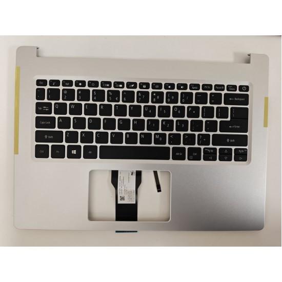 Carcasa superioara cu tastatura palmrest Laptop, Acer, Swift S40-51, 6B.HUSN8.001, HQ20900695000, iluminata, argintie, layout US