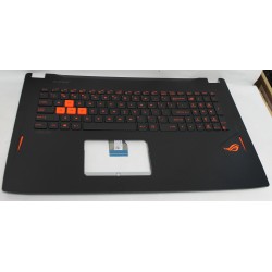 Carcasa superioara cu tastatura palmrest Laptop, Asus, ROG GL702V, GL702VI, GL702VM, GL702VMK, GL702VS, GL702VSK, 90NB0DQ1-R31US0, 90NB0DQ1-R31US1, 13NB0CQ1AP0411, GL702VMK-1C, iluminata, layout US