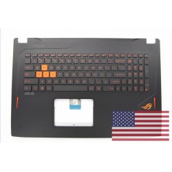 Carcasa superioara cu tastatura palmrest Laptop, Asus, ROG GL702V, GL702VI, GL702VM, GL702VMK, GL702VS, GL702VSK, 90NB0DQ1-R31US0, 90NB0DQ1-R31US1, 13NB0CQ1AP0411, GL702VMK-1C, iluminata, layout US