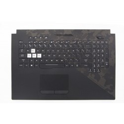 Carcasa superioara cu tastatura palmrest Laptop Gaming, Asus, ROG Strix SCAR II GL704G, GL704GM, GL704GS, GL704GV, GL704GW, 90NR00N1-R30290, 90NR01Y1-R30US0, 13N1-5BA0301, GL704GV-1A, iluminata, RGB, layout US
