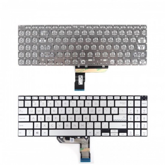 Tastatura Laptop, Asus, VivoBook Pro 16X N7600P, N7600PC, N7600Q, N7600QA, N7600QC, N7600QE, N7600Z, N7600ZE, iluminata, argintie, layout US
