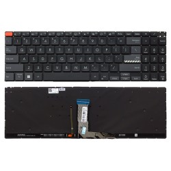 Tastatura Laptop, Asus, VivoBook Pro 15 K6500Z, K6500ZC, K6500ZE, K6500ZH, iluminata, negru si gri, layout US