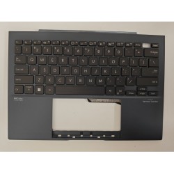 Carcasa superioara cu tastatura palmrest Laptop, Asus, ZenBook S 13 OLED UM5302T, UM5302TA, 90NB0WA1-R30US0, HQ20721682000, UM5302TA-8B, iluminata, albastra, layout US