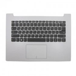 Carcasa superioara cu tastatura palmrest Laptop, Lenovo, IdeaPad 320-14IKB Type 80XK, 80YD, 5CB0N82229, AP13N000310, AM13N000100, DG421, argintie, layout US