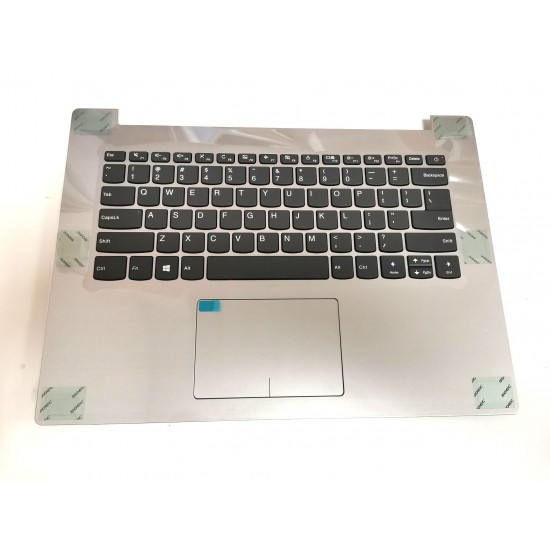 Carcasa superioara cu tastatura palmrest Laptop, Lenovo, IdeaPad 320-14IKB Type 80XK, 80YD, 5CB0N82229, AP13N000310, AM13N000100, DG421, argintie, layout US