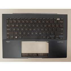 Carcasa superioara cu tastatura palmrest Laptop, Asus, ZenBook 14 UX3402V, UX3402VA, UX3402Z, UX3402ZA, 90NB10G1-R30US0, UX3402VA-2B, HQ207220DC000, NB5936B, iluminata, albastra, layout US
