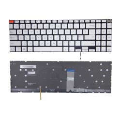 Tastatura Laptop, Asus, VivoBook Pro 16X M7600Q, M7600QA, M7600QC, M7600QE, M7600R, M7600RE, iluminata, argintie, layout US