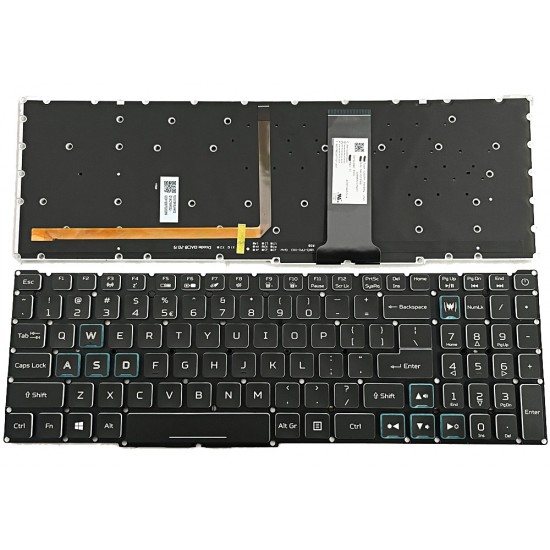 Tastatura Laptop Gaming, Acer, Predator Triton 300 PT315-51, PT315-52, PT315-53, iluminata, RGB, neagra, layout US