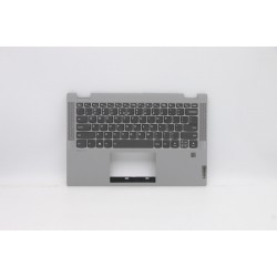 Carcasa superioara cu tastatura palmrest Laptop, Lenovo, IdeaPad Flex 5-14IIL05 Type 81WS, 81X1, 5CB0Y85389, 460.0K10K.0001, Fingerprint, Platinum Grey, iluminata, layout US