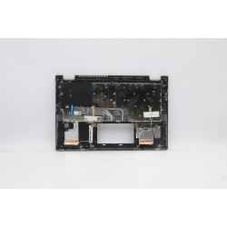 Carcasa superioara cu tastatura palmrest Laptop, Lenovo, IdeaPad Flex 5-14IIL05 Type 81WS, 81X1, 5CB0Y85389, 460.0K10K.0001, Fingerprint, Platinum Grey, iluminata, layout US