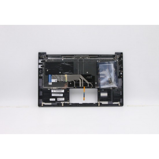 Carcasa superioara cu tastatura palmrest Laptop, Lenovo, Yoga Slim 7-14ITL05 Type 82A3, 82HA, 82A6, 5CB0Z32103, 4BLS2TALV80 3A, iluminata, gri layout US