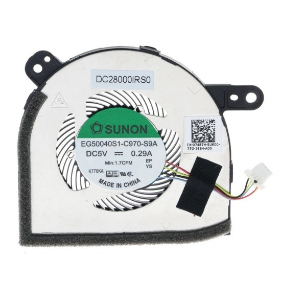 Cooler Laptop 2-in-1, Dell, Latitude 12 5280, 5285, 5290, Tablet, 7487H, 07487H, DFS1503058R0T-FJ30, DC28000IRF0, EG50040S1-C970-S9A, DC28000IRS0, 5V, 0.5A