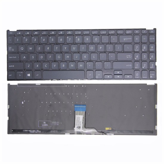 Tastatura Laptop, Asus, VivoBook 15 R564D, R564DA, R564DK, R564F, R564FA, R564FJ, R564J, R564JA, R564U, R564UA, iluminata, neagra, layout US