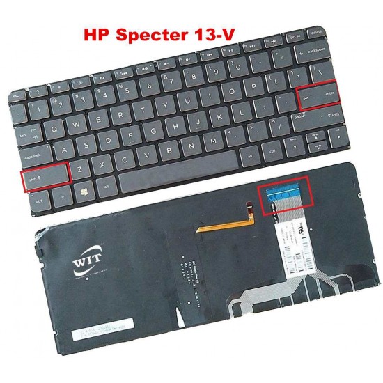 Tastatura Laptop, HP, Spectre 13-V, 13T-V, TPN-C132, iluminata, maronie, layout US