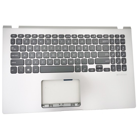 Carcasa superioara cu tastatura palmrest Laptop, Asus, VivoBook 15 X509U, X509UA, X509UB, X509UJ, 90NB0NC1-R33US1, 13NB0MZ1P04014-3, 39XKRTAJN30, 13NB0MZ0M06, X509UA-1S, argintie, layout US