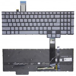 Tastatura Laptop, Lenovo, Legion Pro 7 16IRX8H Type 82WQ, iluminata, RGB, gri, layout US