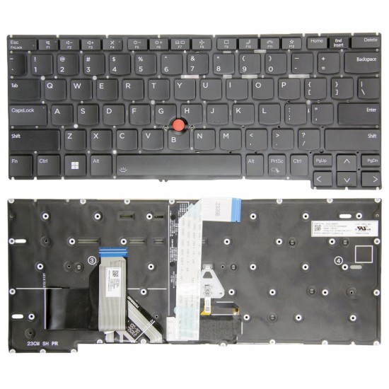 Tastatura Laptop, Lenovo, Thinkpad X13 Gen 4 Type 21EX, 21EY, 21J3, 21J4, iluminata, neagra, layout US