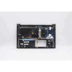 Carcasa superioara cu tastatura palmrest Laptop, Lenovo, Yoga Slim 7-15IIL05 Type 82AA, 5CB0X55840, 4BLS2TALV30, iluminata, gri, layout US