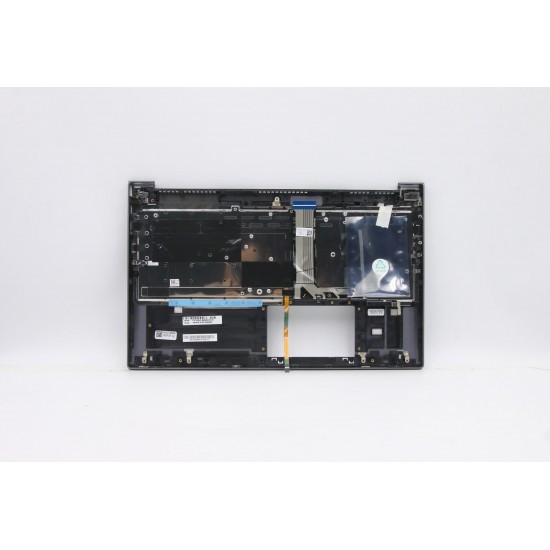 Carcasa superioara cu tastatura palmrest Laptop, Lenovo, Yoga Slim 7-15IIL05 Type 82AA, 5CB0X55840, 4BLS2TALV30, iluminata, gri, layout US