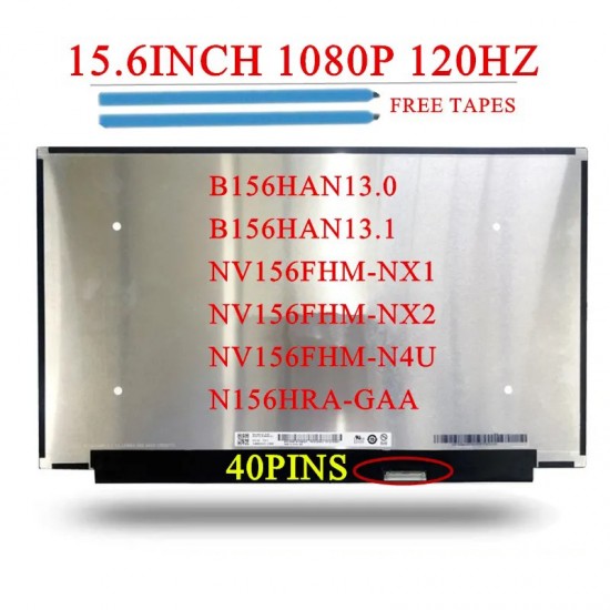 Display Laptop, Dell, Vostro 15 3520, 3525, D2W2X, 0D2W2X, NE156FHM-NX2, 15.6 inch, LED, slim, Full HD, 1920x1080, IPS, 350mm latime, 120Hz, 40 pini