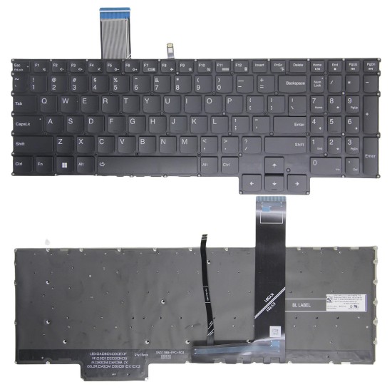 Tastatura Laptop, Lenovo, Legion Pro 5 16ARX8 Type 82WM, neagra, iluminata, layout US