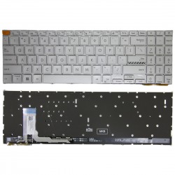 Tastatura Laptop, Asus, VivoBook 15 E1504F, E1504FA, E1504FAB, E1504G, E1504GA, iluminata, argintie, layout US