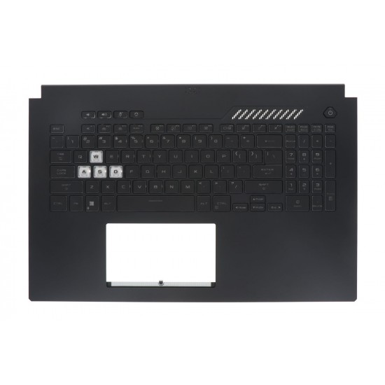 Carcasa superioara cu tastatura palmrest Laptop Gaming, Asus, TUF F17 FX707ZV4, FA707RC-1B, 90NR09I2-R31UI1, 33NJKTAJNB0, iluminata, layout US