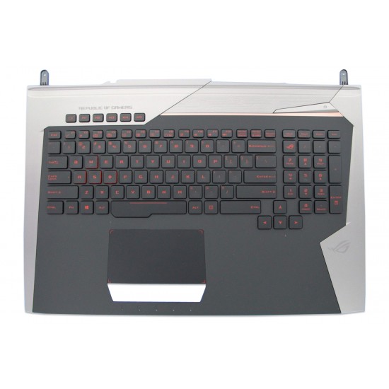 Carcasa superioara cu tastatura palmrest Laptop Gaming, Asus, ROG G752V, G752VM, G752VS, G752VSK, G752VT, 90NB0D71-R30US0, 13NB09Y0AP0431, 13N0-SIA0G31, iluminata, layout US