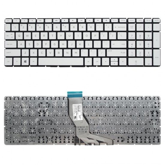 Tastatura Laptop, HP, Pavilion 17-W, 17T-W, TPN-Q174, argintie, layout US