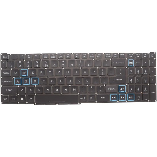Tastatura Laptop Gaming, Acer, Predator Helios 300 PH317-54, iluminata, RGB, layout US