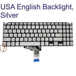 Tastatura Laptop, Asus, VivoBook X515DA, X515EA, X515EP, X515FA, X515JA, X515JF, X515JP, X515KA, X515MA, X515UA, iluminata, argintie, layout US