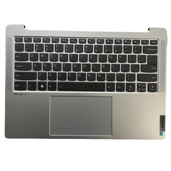 Carcasa superioara cu tastatura palmrest Laptop, Lenovo, Yoga, Slim 6 14IAP8 Type 82WU, 5CB1J75992, argintie, layout US