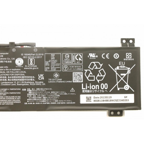 Baterie Laptop, Lenovo, 5B11B48816, 5B11B48817, 5B11B48819, 5B11B48827, 4ICP6/62/100, L20M4PC0, L20C4PC0, L20D4PC0, 15.36V, 3810mAh, 60Wh
