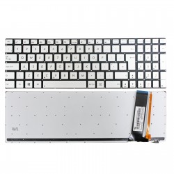 Tastatura Laptop, Asus, R500, R500D, R500DE, R500DR, R500N, R500V, R500VJ, R500VM, R500Xi, R500VD, iluminata, argintie, layout UK