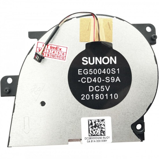 Cooler placa video Laptop, Lenovo, IdeaPad 530S-15IKB Type 81EV, 5F10R11878, BAZA0505R5H-Y009, DC28000DUV0AVC1, EG50040S1-CD40-S9A, DC28000DGS0, 5V, 0.50A, GPU