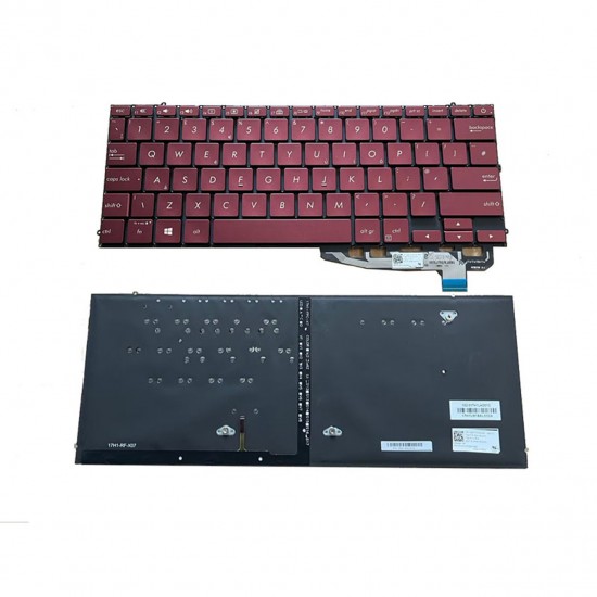 Tastatura Laptop, Asus, ZenBook S UX391F, UX391FA, UX391U, UX391UA, iluminata, rosie, layout US