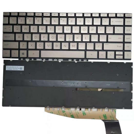 Tastatura Laptop, HP, Pavilion Plus 14-EH, TPN-W154, N10393-001, N10393-271, iluminata, argintie, layout US
