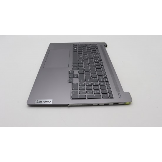 Carcasa superioara cu tastatura palmrest Laptop, Lenovo, IdeaPad Pro 5 16ARP8 Type 83AR, 83AS, AM2YC000920, AM2YC000B00, Arctic Grey, layout US