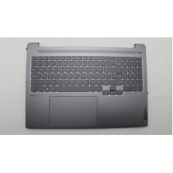 Carcasa superioara cu tastatura palmrest Laptop, Lenovo, IdeaPad Pro 5 16ARP8 Type 83AR, 83AS, AM2YC000920, AM2YC000B00, Arctic Grey, layout US
