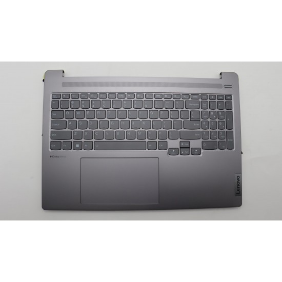 Carcasa superioara cu tastatura palmrest Laptop, Lenovo, IdeaPad Pro 5 16ARP8 Type 83AR, 83AS, AM2YC000920, AM2YC000B00, Arctic Grey, layout US